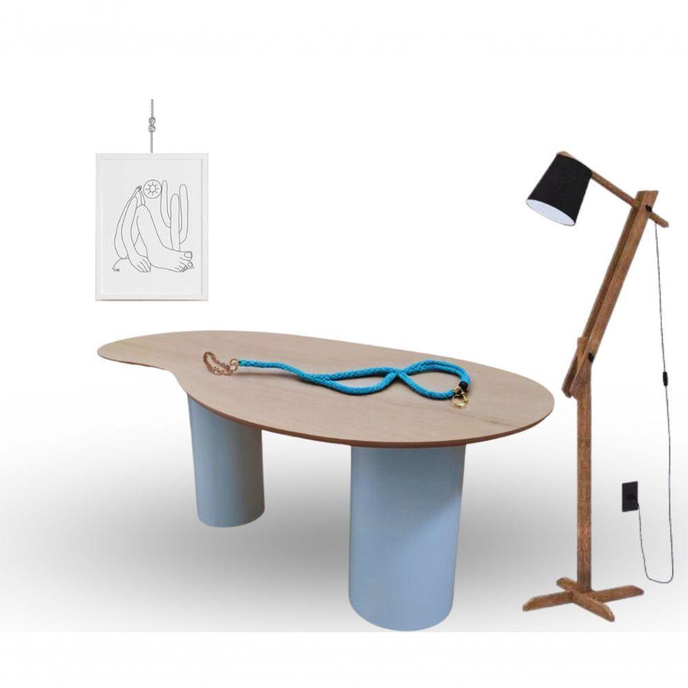 Mesa Organica Bean Laca+freijo Claro 244x137cm - 2