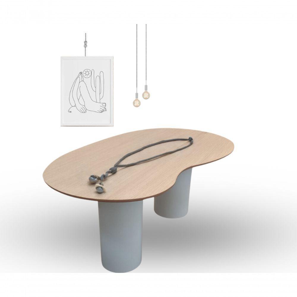 Mesa Organica Bean Laca+freijo Claro 244x137cm - 4