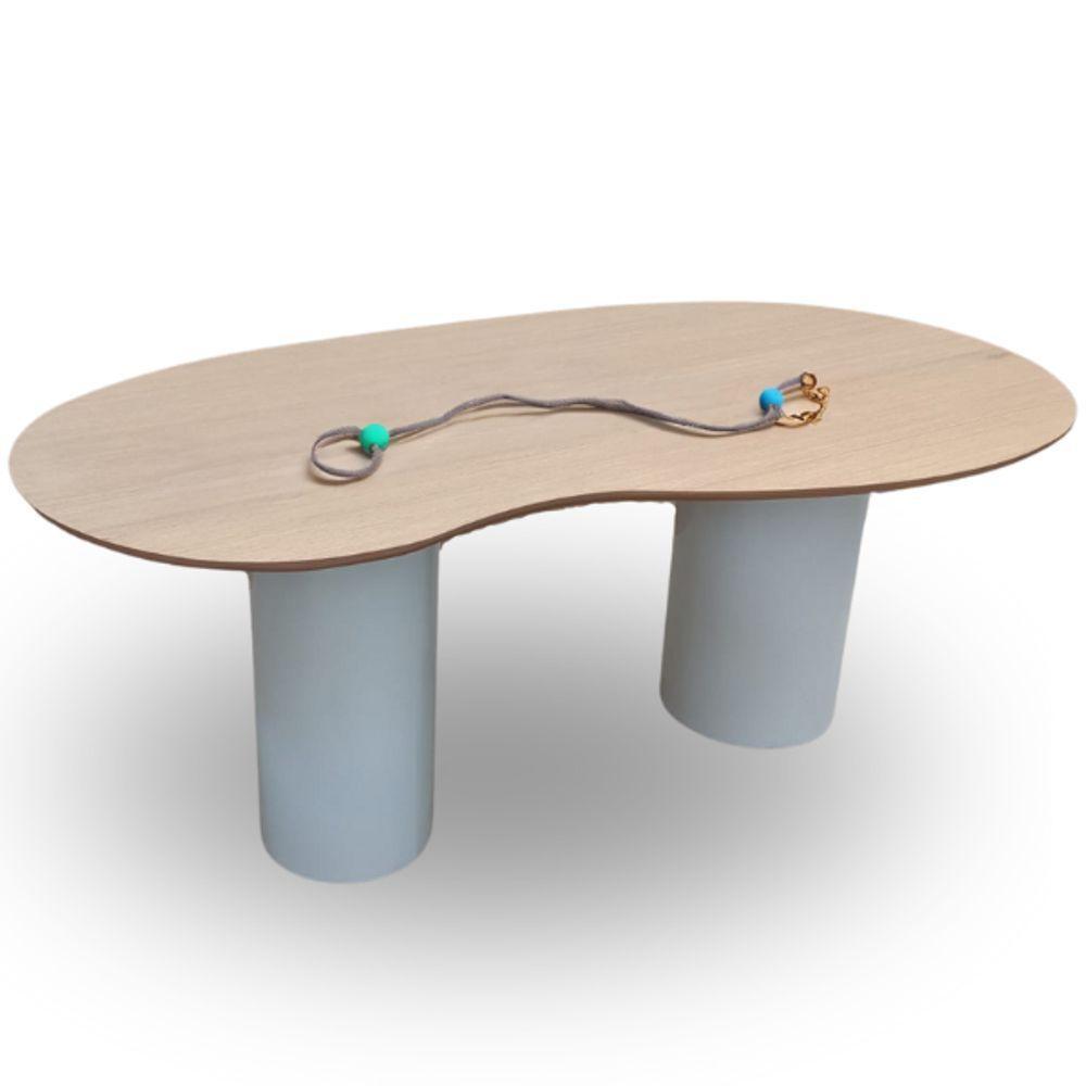 Mesa Organica Bean Laca+freijo Claro 244x137cm - 5