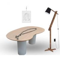 Mesa Organica Bean Laca+freijo Claro 244x137cm - 1