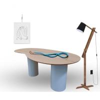 Mesa Organica Bean Laca+freijo Claro 244x137cm - 2