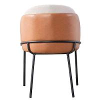 Kit 2 Cadeiras Nevada Denali Fratini Assento Tecido Nude Bucle Encosto Pu Caramelo Base Aço Carbono - 6