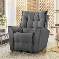Poltrona Do Papai Reclinável King Veludo Speciale Home Cinza Chumbo - 2