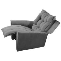 Poltrona Do Papai Reclinável King Veludo Speciale Home Cinza Chumbo - 6