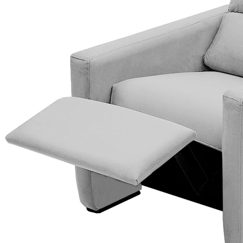 Poltrona Do Papai Reclinável Ravena Material Sintético Branco Speciale Home Branco - 3