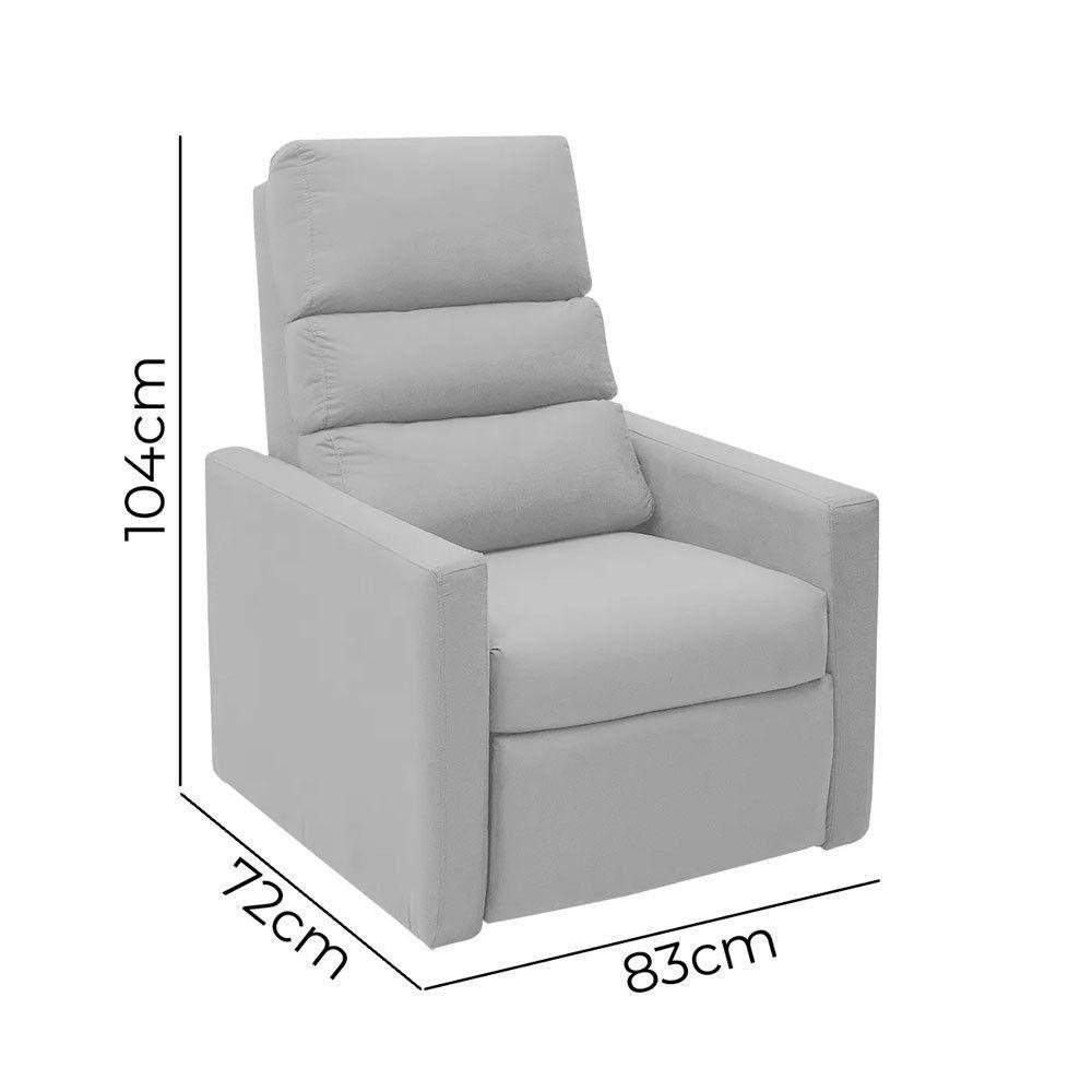 Poltrona Do Papai Reclinável Ravena Material Sintético Branco Speciale Home Branco - 5