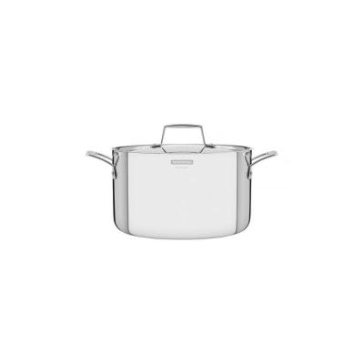 Caçarola Tramontina Grano Funda Em Aço Inox Corpo Triplo Com Tampa E Alças 24 Cm 5,8 L Tramontina