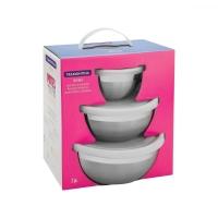 Jogo De Potes Em Aço Inox Com Tampa Plástica Tramontina Freezinox 3 Peças - 5