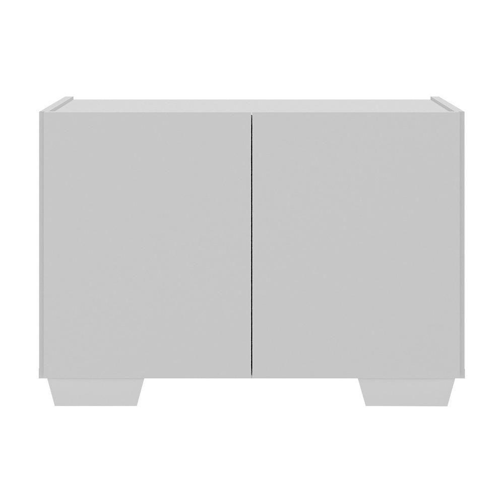 Cama Solteiro Com Mesa De Cabeceira 2 Portas Multimóveis Mp4170 Branca Branco - 4