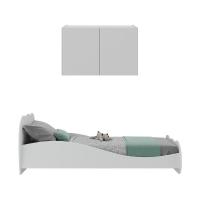 Cama Solteiro Com Mesa De Cabeceira 2 Portas Multimóveis Mp4175 Branca Branco - 4