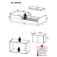 Minicama Infantil Montessoriana Com Colchão E Mesa De Cabeceira 2 Portas Multimóveis Mp4206 Branca - 2