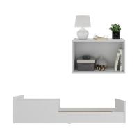 Minicama Infantil Montessoriana Com Colchão E Mesa De Cabeceira 2 Portas Multimóveis Mp4206 Branca - 3