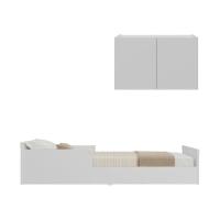 Minicama Infantil Montessoriana Com Colchão E Mesa De Cabeceira 2 Portas Multimóveis Mp4206 Branca - 4