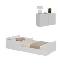 Minicama Infantil Montessoriana E Mesa Cabeceira 2 Portas Multimóveis Mp4205 Branca Branco - 1