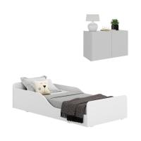 Minicama Montessoriana Para Colchão 70 X 150cm Com Mesa De Cabeceira Multimóveis Mp4172 Branca - 1
