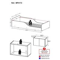 Minicama Montessoriana Para Colchão 70 X 150cm Com Mesa De Cabeceira Multimóveis Mp4172 Branca - 2
