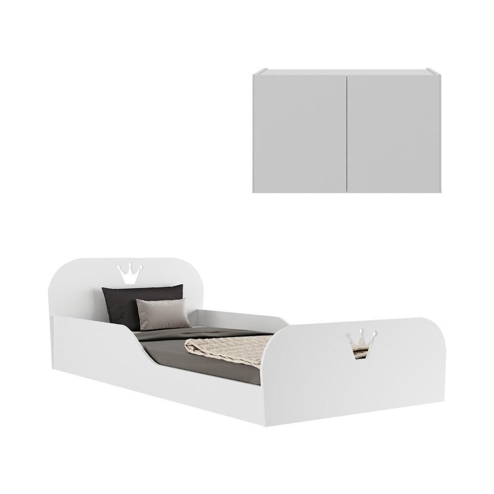 Cama Infantil Montessoriana C Colchão Incluso Mesa Cabeceira 2 Portas Multimóveis Mp4195 Branca - 4