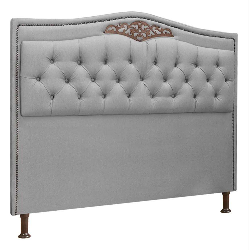 Cabeceira Estofada Holanda 1,95 King Size Linho Speciale Home Grafite - 1