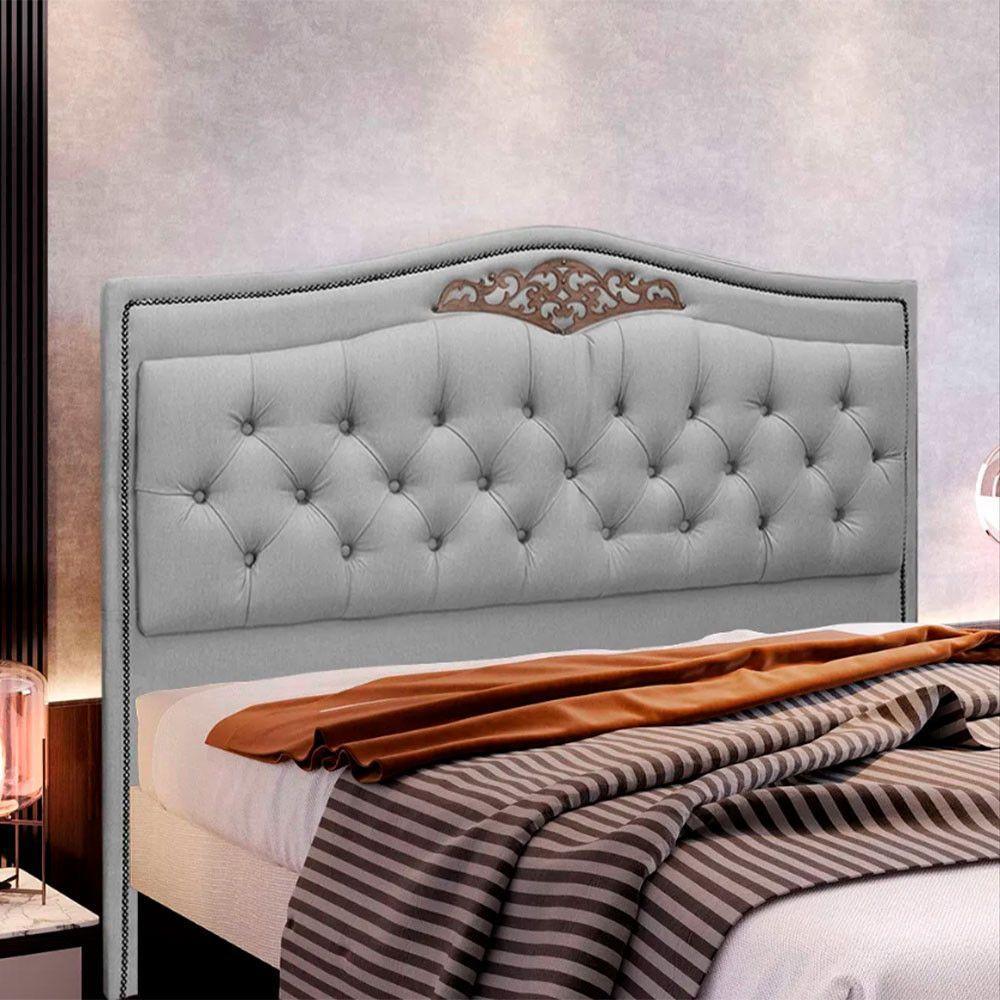 Cabeceira Estofada Holanda 1,95 King Size Linho Speciale Home Grafite - 4