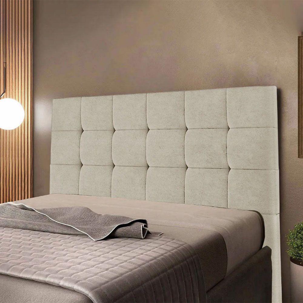 Cabeceira Cama Box Casal 1,40 Estofada Julia Suede Speciale Home Bege - 2