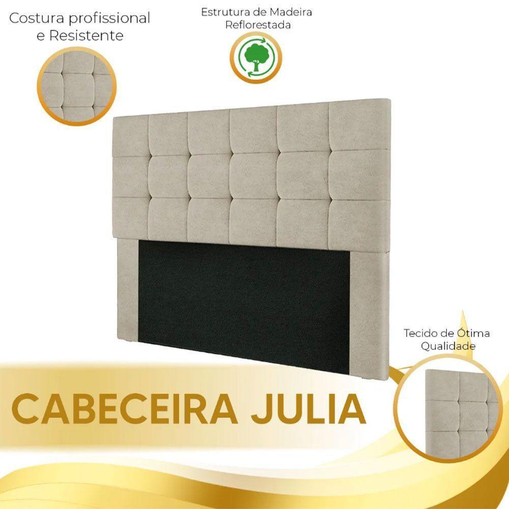 Cabeceira Cama Box Casal 1,40 Estofada Julia Suede Speciale Home Bege - 4