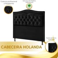Conjunto Cabeceira E Calçadeira Holanda 1,60 Cm Veludo 2.0 Speciale Home Preto - 7