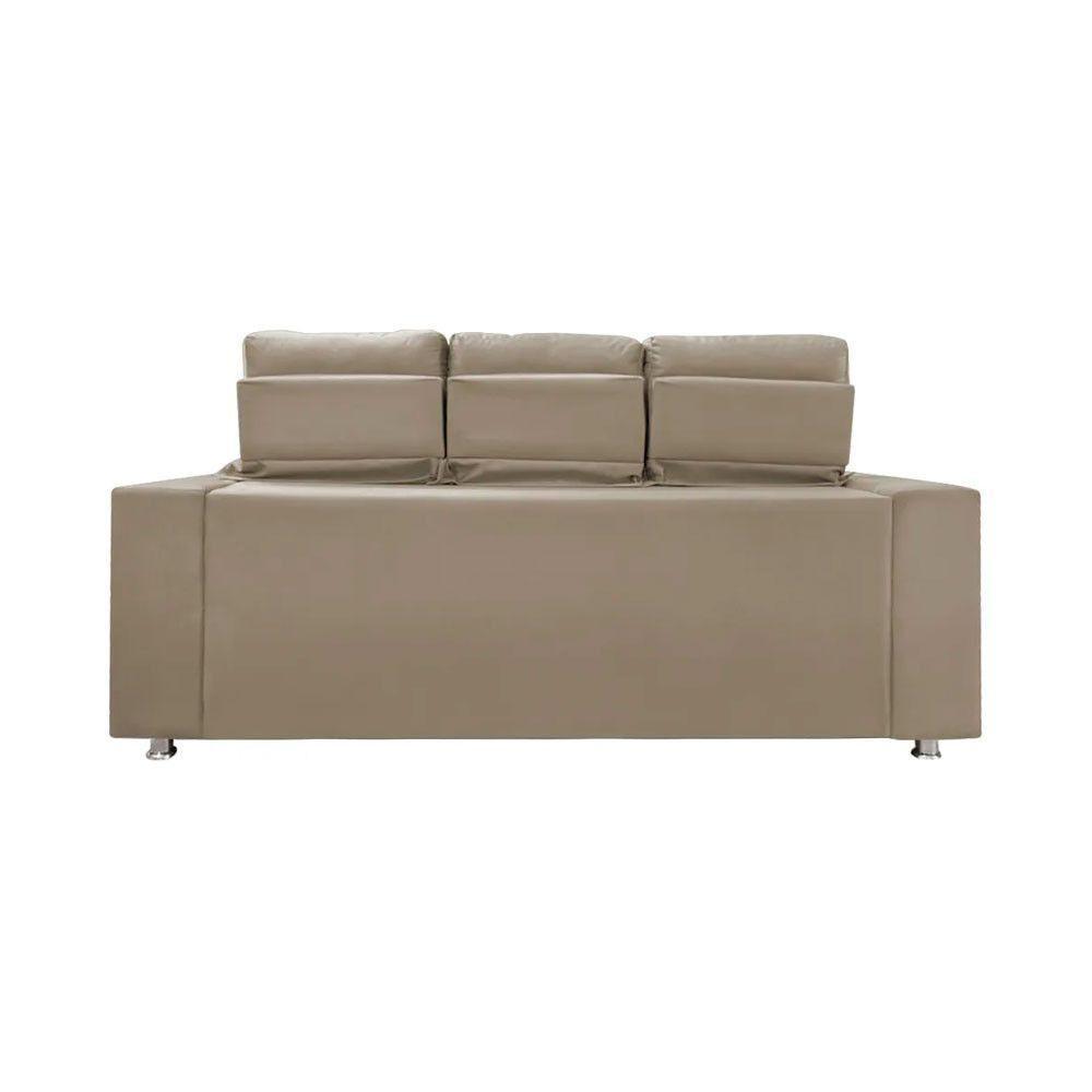 Sofá Retrátil E Reclinável 3 Lugares Londres 1.90cm Com Molas Suede Speciale Home Bege - 6