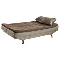 Sofá Cama Valencia 3 Lugares Reclinável Veludo Marrom Chocolate E Marrom Castor - 6