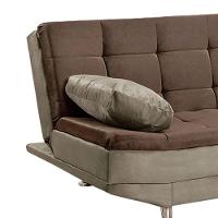 Sofá Cama Valencia 3 Lugares Reclinável Veludo Marrom Chocolate E Marrom Castor - 7