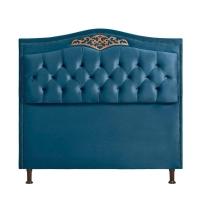 Cabeceira Holanda 195cm King Size Estofada Veludo Speciale Home Azul - 1