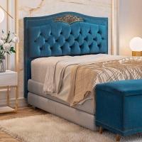 Cabeceira Holanda 195cm King Size Estofada Veludo Speciale Home Azul - 2
