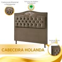 Cabeceira Holanda 195cm King Size Estofada Veludo Speciale Home Marrom Castor - 2