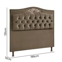 Cabeceira Holanda 195cm King Size Estofada Veludo Speciale Home Marrom Castor - 3