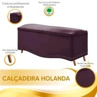 Conjunto Cabeceira E Calçadeira Holanda 90cm Veludo Speciale Home Roxo
