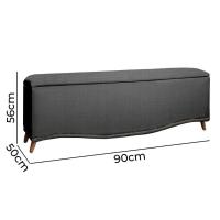 Conjunto Cabeceira E Calçadeira Holanda 90cm Linho Speciale Home Trovão - 7