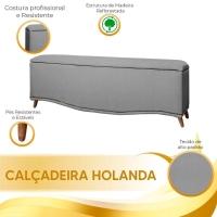 Conjunto Cabeceira E Calçadeira Holanda 90cm Linho Speciale Home Grafite - 5