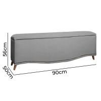 Conjunto Cabeceira E Calçadeira Holanda 90cm Linho Speciale Home Grafite - 6