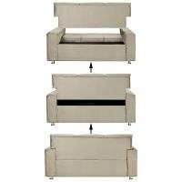 Sofá 3 Lugares Fixo Tokyo Veludo Speciale Home Bege Marfim - 3