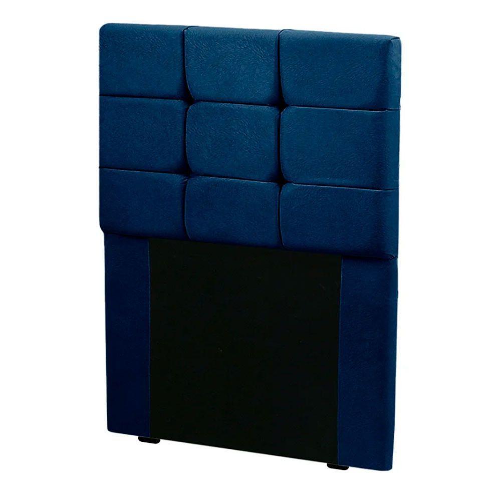 Cabeceira Estofada Cama Box Solteiro 0.90 Julia Veludo Speciale Home Azul - 3