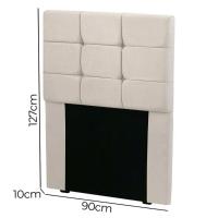Cabeceira Estofada Cama Box Solteiro 0.90 Julia Veludo Speciale Home Bege Marfim - 2