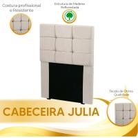 Cabeceira Estofada Cama Box Solteiro 0.90 Julia Veludo Speciale Home Bege Marfim - 4