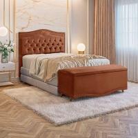 Conjunto Cabeceira E Calçadeira Holanda 90cm Veludo Speciale Home Terracota - 7