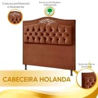 Conjunto Cabeceira E Calçadeira Holanda 90cm Veludo Speciale Home Terracota - 8