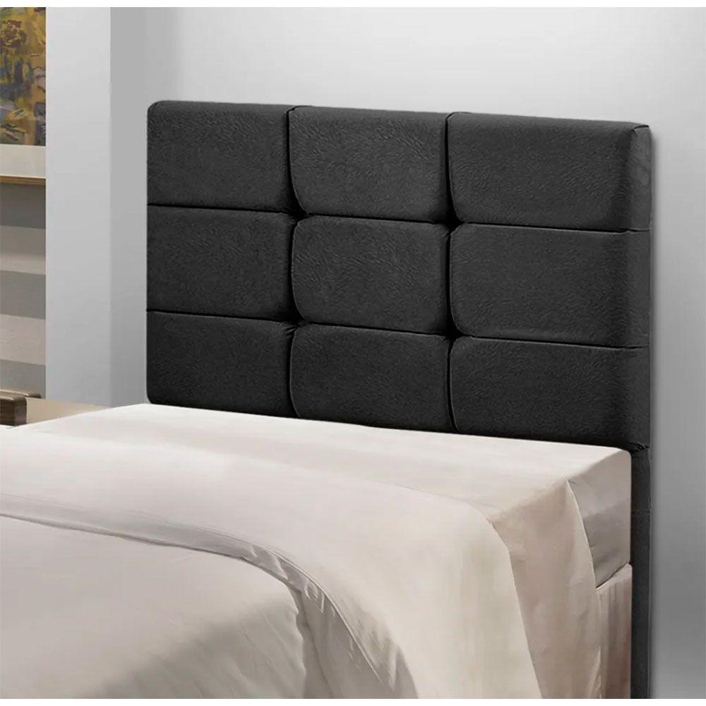 Cabeceira Estofada Cama Box Solteiro 0.90 Julia Veludo Speciale Home Preto - 1