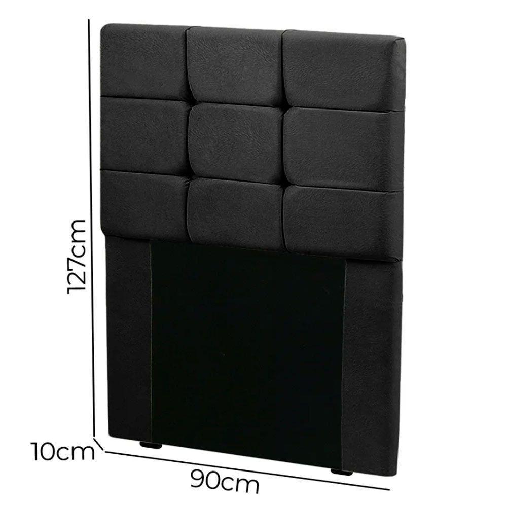 Cabeceira Estofada Cama Box Solteiro 0.90 Julia Veludo Speciale Home Preto - 2