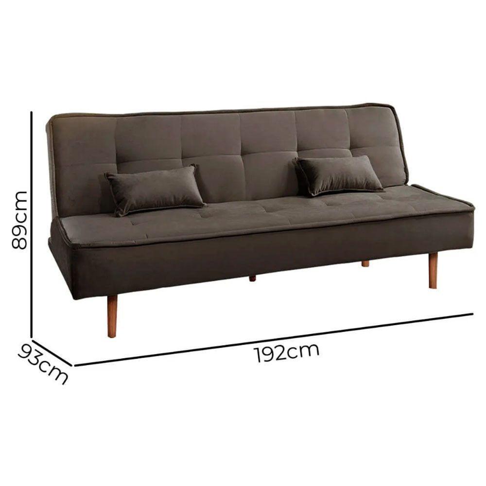 Sofá Cama Silver 3 Lugares Reclinável Suede Marrom 1,92 Speciale Home Marrom - 4