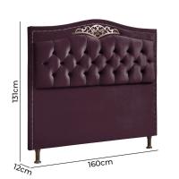Conjunto Cabeceira E Calçadeira Holanda 1,60 Cm Veludo Speciale Home Roxo - 2