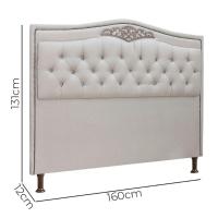 Cabeceira Estofada Holanda 1,60 Queen Linho Speciale Home Carvalho - 3