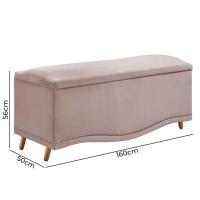 Conjunto Cabeceira E Calçadeira Holanda 1,60 Cm Veludo Speciale Home Rose - 6