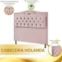 Conjunto Cabeceira E Calçadeira Holanda 1,60 Cm Veludo Speciale Home Rose - 7